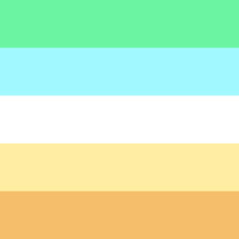 neopronouns flag, with five same-sized horizontal stripes